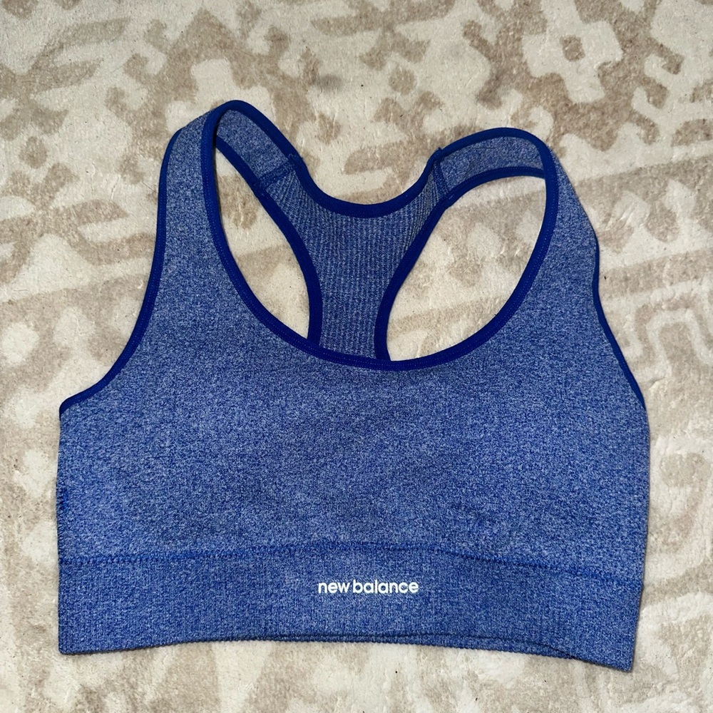 New Balance Heathered Royal Blue Racerback Sports Bra